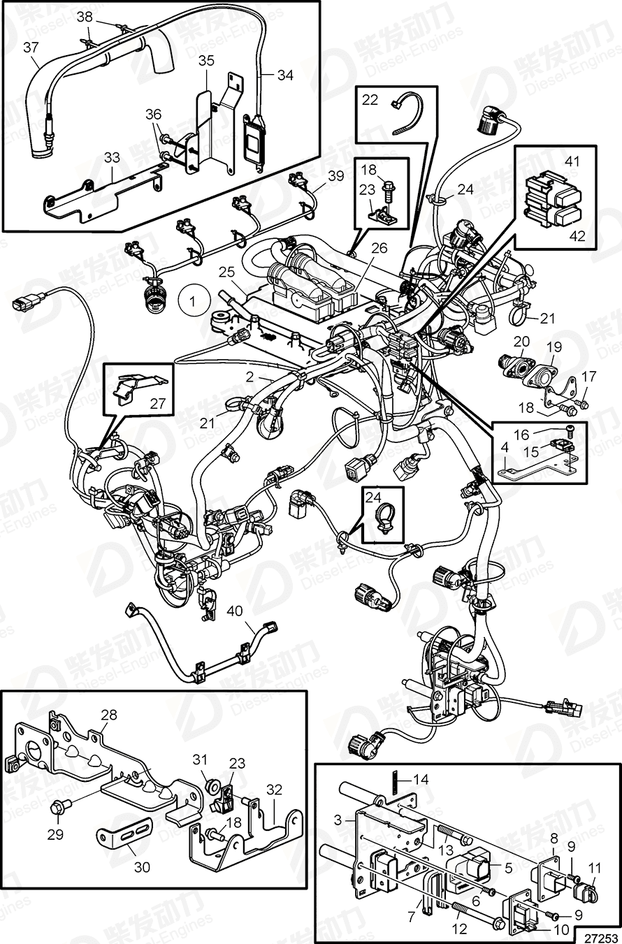 volvo penta Bracket 21938778 Drawing